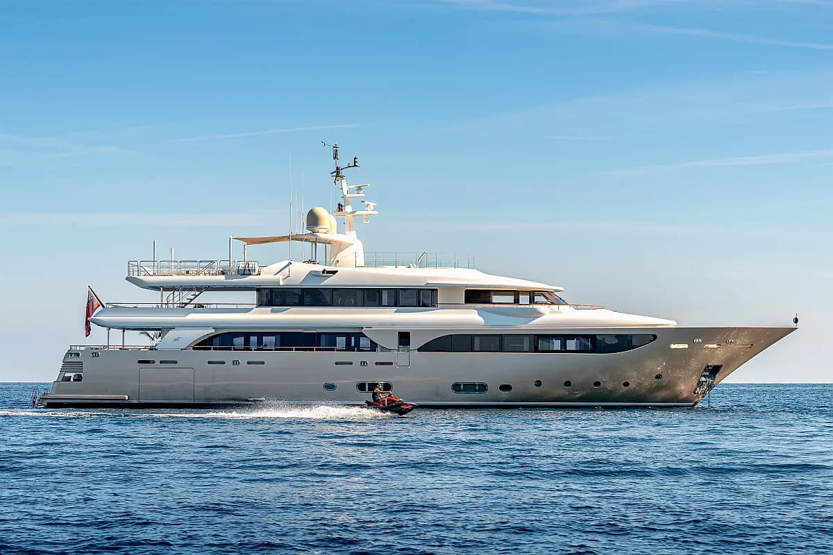 Behike, a 141 ft yacht, underway off Dubai