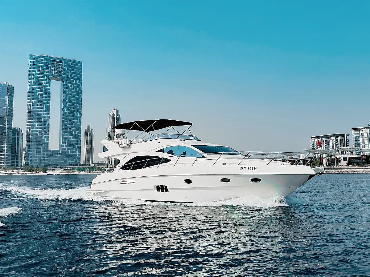Motor Yacht X3 underway off the Dubai coast
